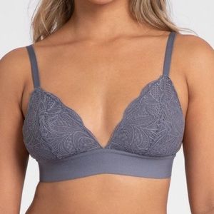 All. You. LIVELY Women's Long-Lined Lace
Bralette - Smoke L